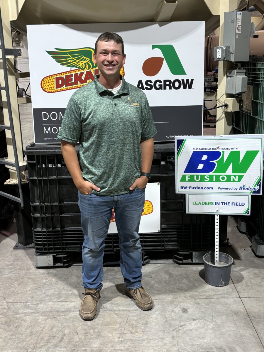 Matt Huot inside the Domnick Seeds shop